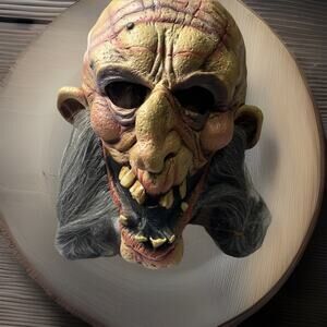 Vintage 2001 Paper Magic Group Rubber Mask Old Monster Long Bearded Ogre